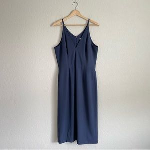 Dress the Population Dress Womens Large Lyla Plunging Sleeveless Midi Sheath